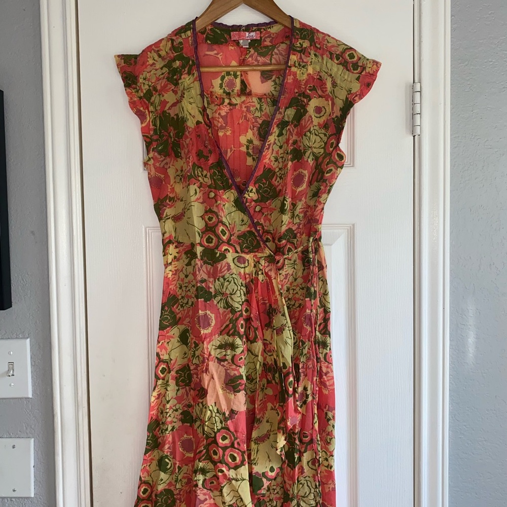 Floral Wrap Lux Dress super light weight small
